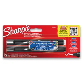 Sharpie Acrylic Marker Bullet Set 2 Farben, Schwarz und Weiß